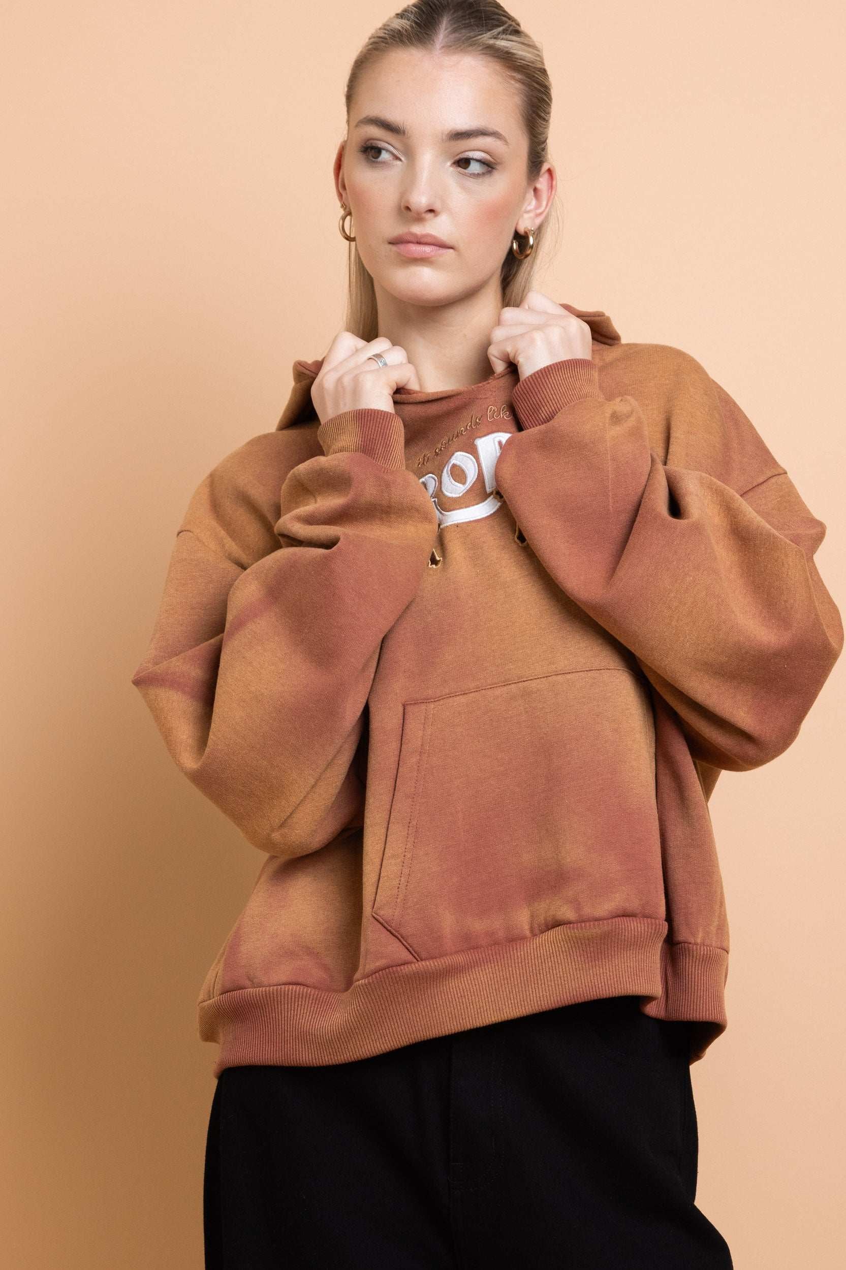 Daisy Street Problem V Neck Hoodie Hoodie by Daisy Street as seen on celebrities