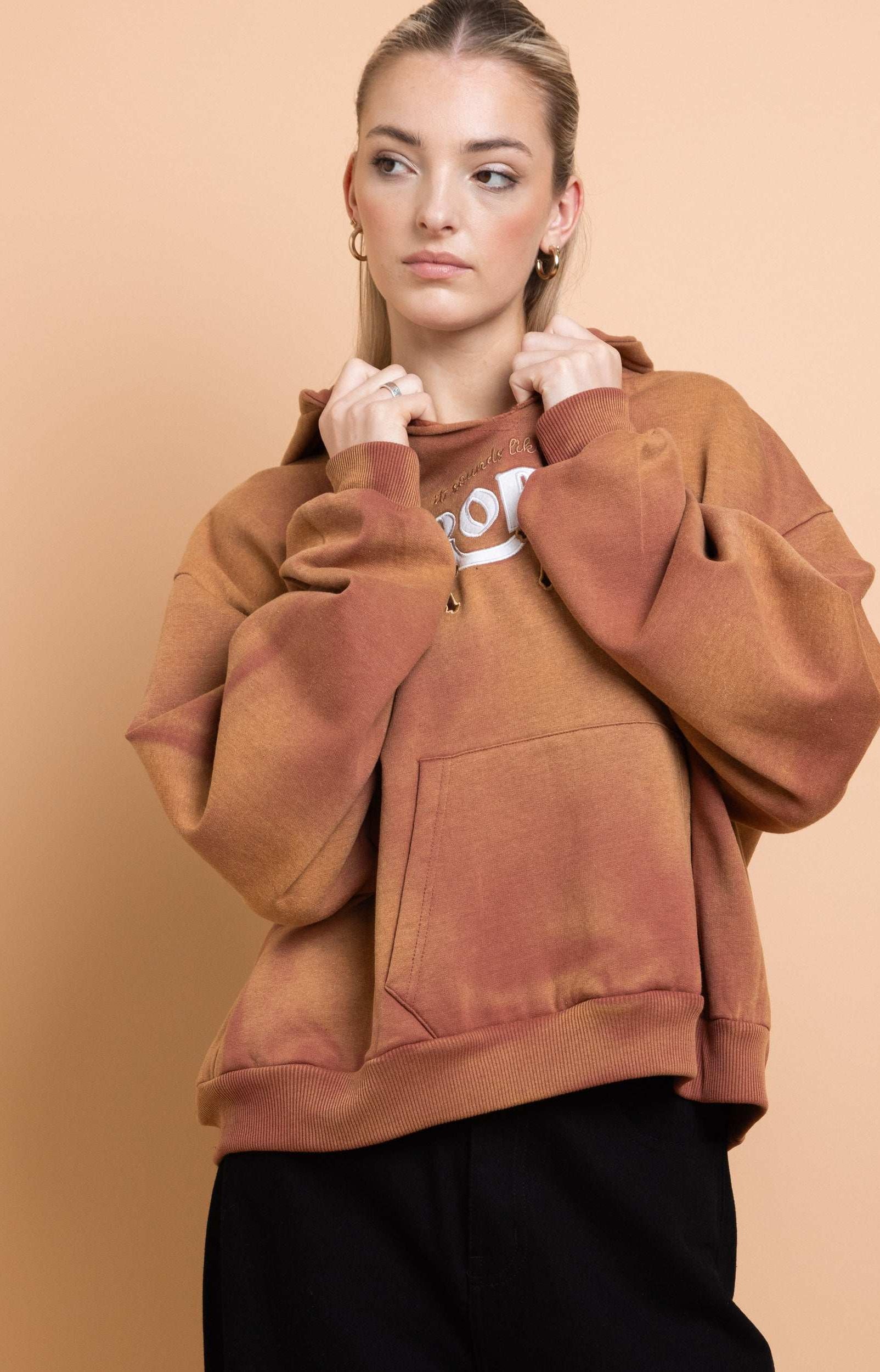 Daisy Street Problem V Neck Hoodie Hoodie by Daisy Street as seen on celebrities