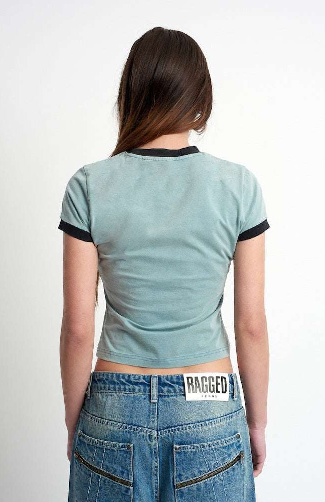 The Ragged Priest Blur Baby Tee Top by The Ragged Priest as seen on celebrities