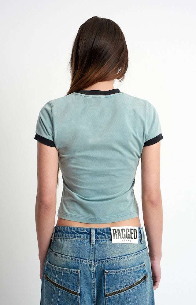 The Ragged Priest Blur Baby Tee Top by The Ragged Priest as seen on celebrities