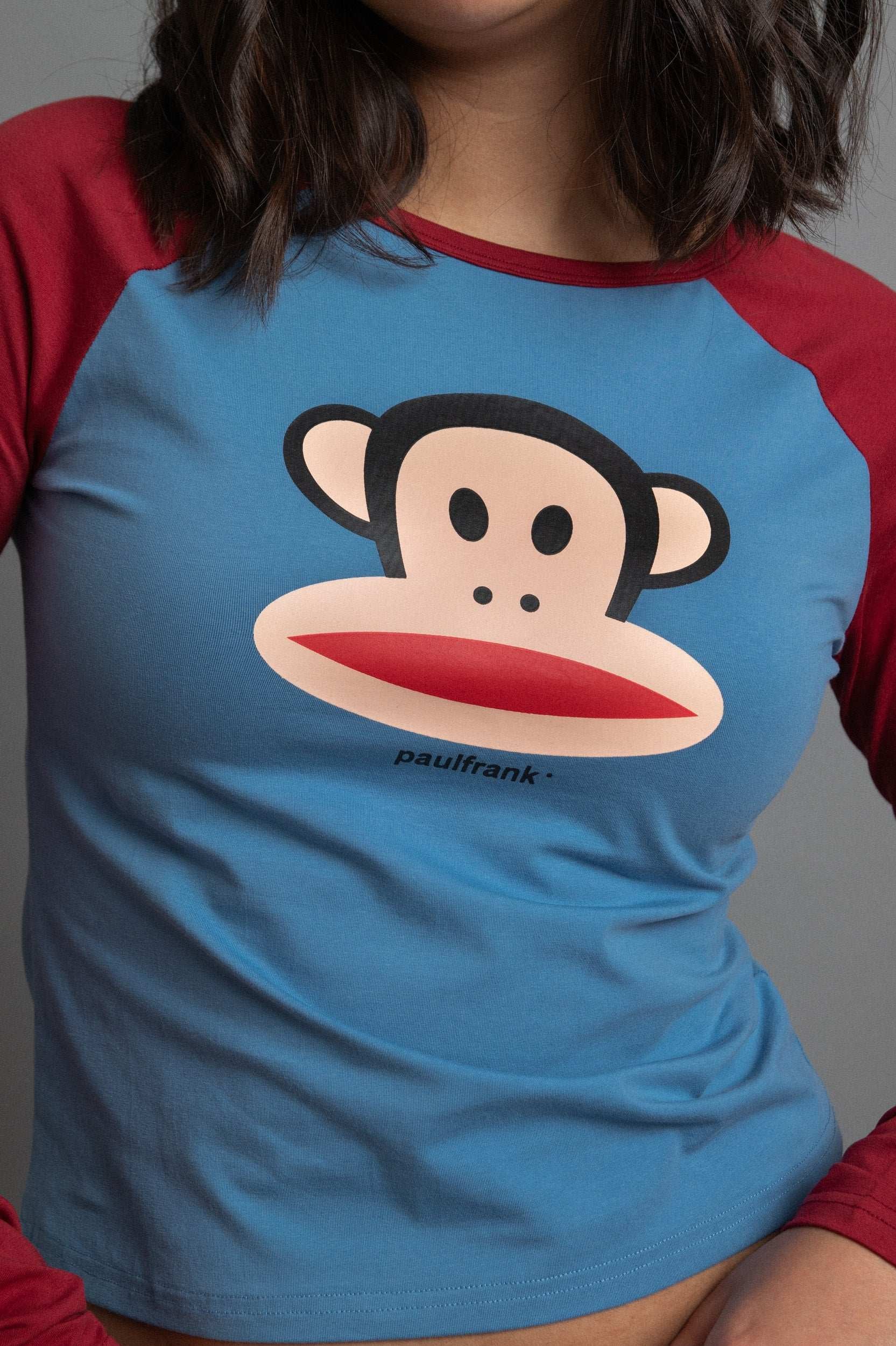 Paul Frank x Daisy Street Long Sleeved Raglan Top Long Sleeved Top by Daisy Street as seen on celebrities