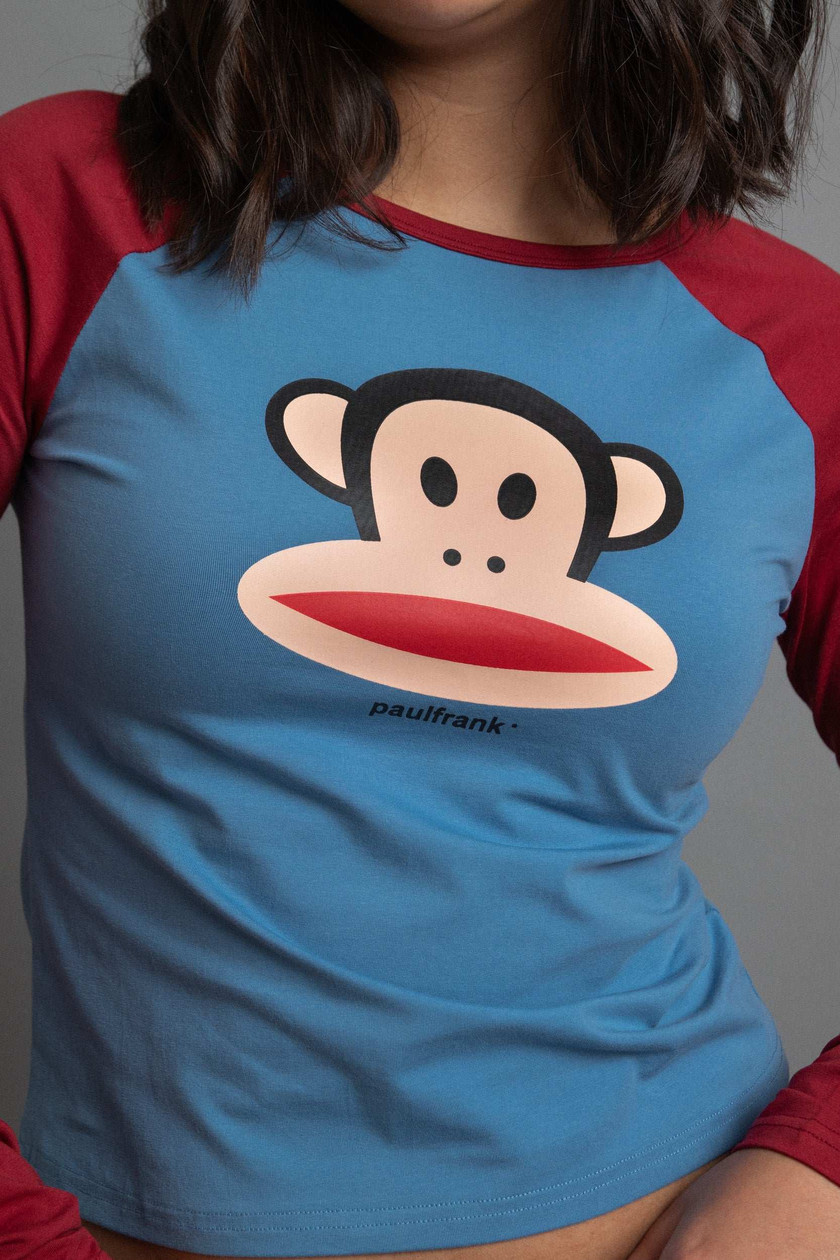 Paul Frank x Daisy Street Long Sleeved Raglan Top Long Sleeved Top by Daisy Street as seen on celebrities