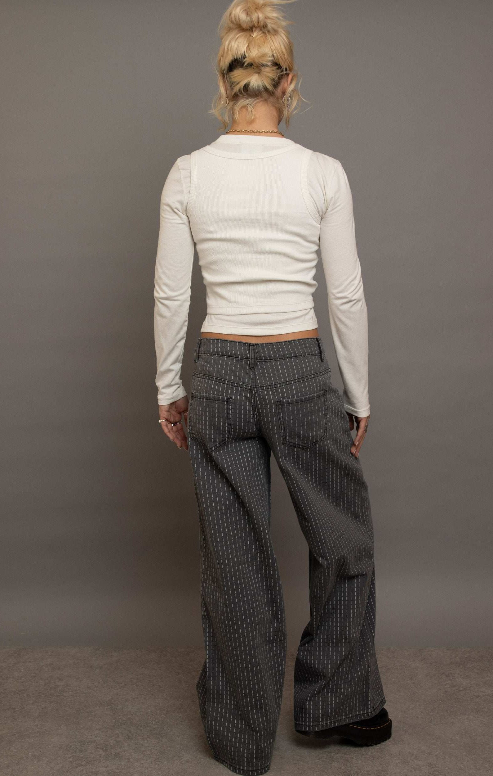 Daisy Street Double Layered Top with Embroidery Long Sleeved Top by Daisy Street as seen on celebrities