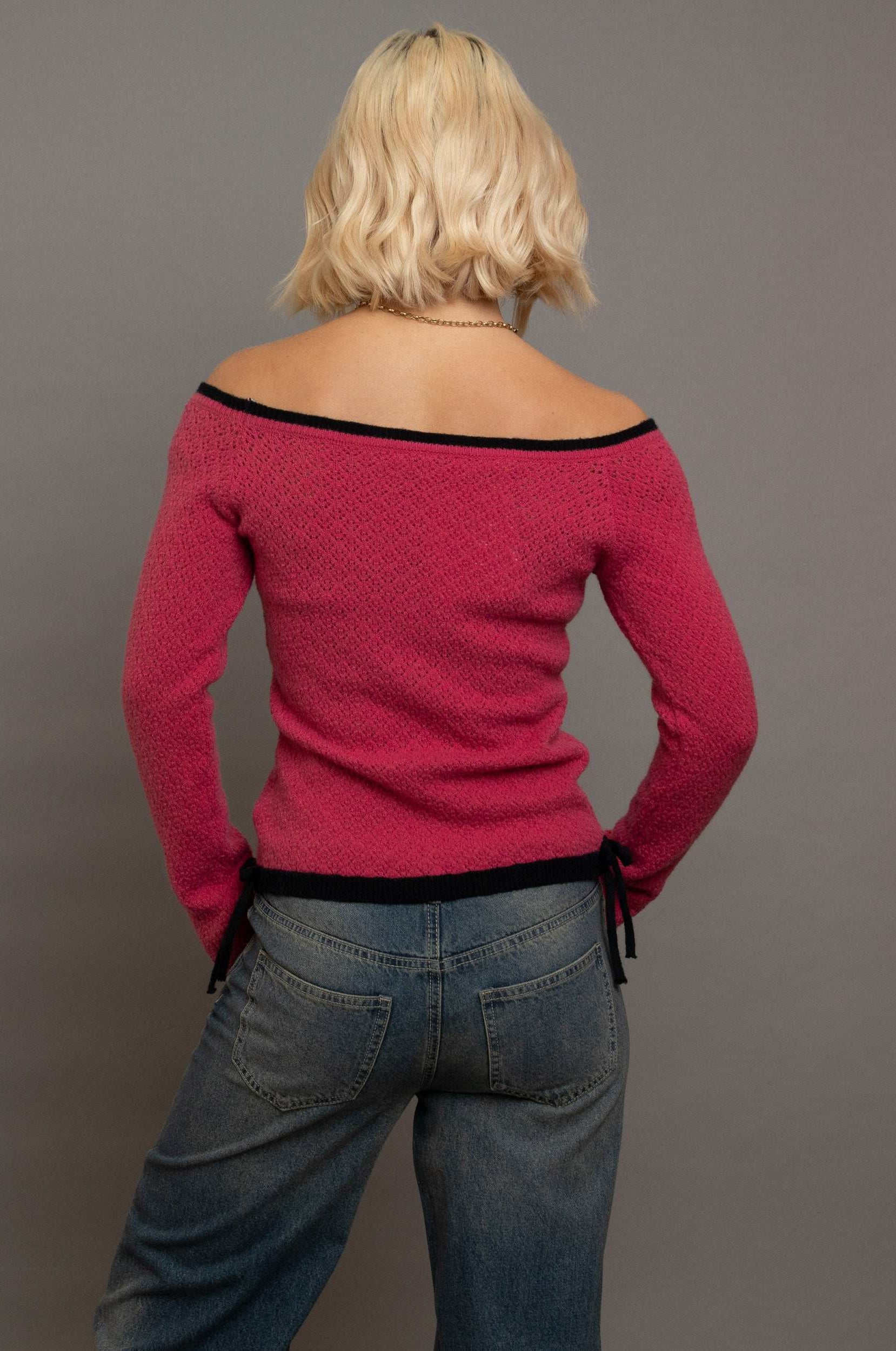 Daisy Street Off The Shoulder Pointelle Knit Top T-Shirts by Daisy Street as seen on celebrities