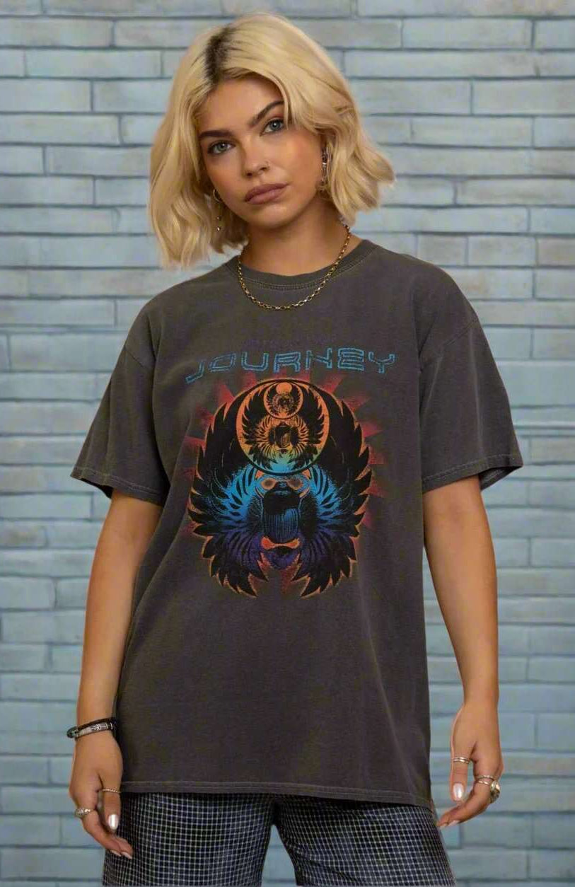 Daisy Street Journey Washed Band T-Shirt T-Shirts by Daisy Street as seen on celebrities