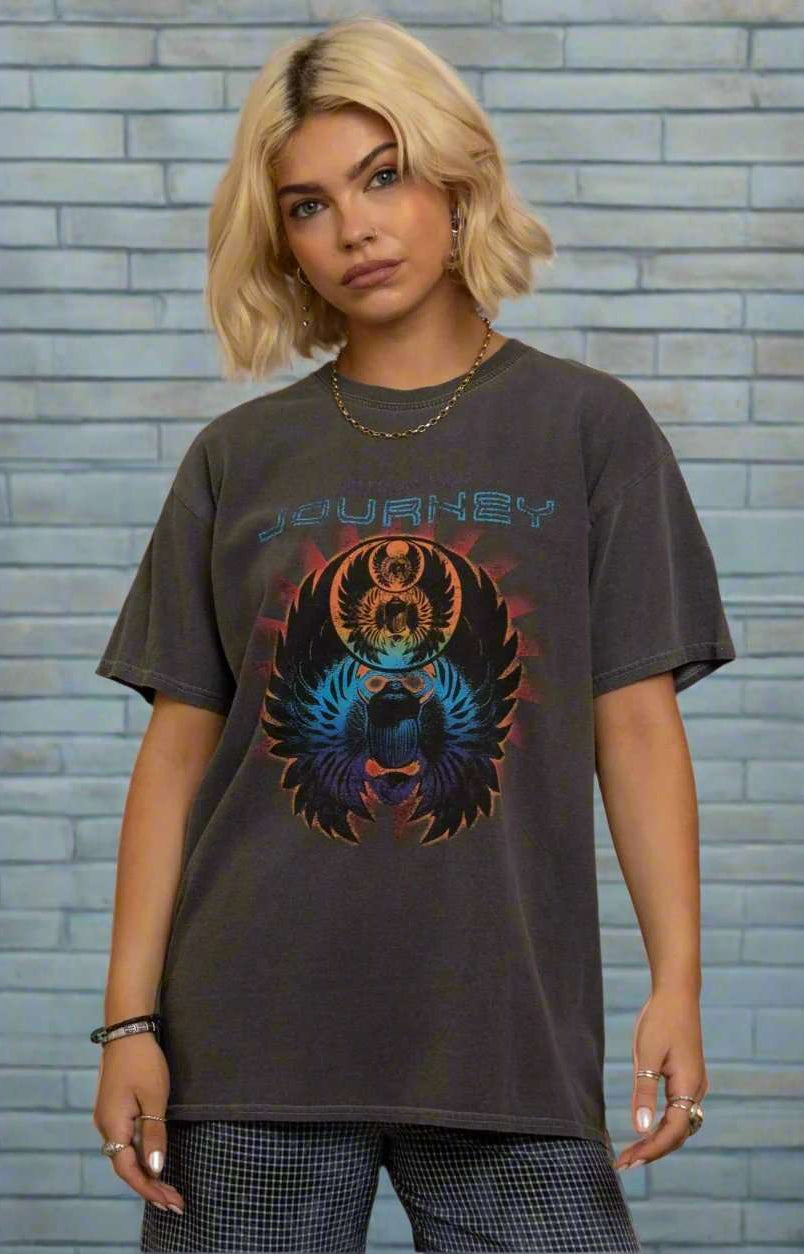 Daisy Street Journey Washed Band T-Shirt T-Shirts by Daisy Street as seen on celebrities