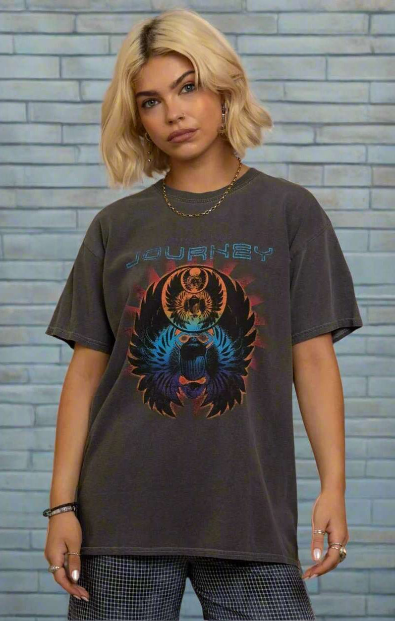 Daisy Street Journey Washed Band T-Shirt T-Shirts by Daisy Street as seen on celebrities