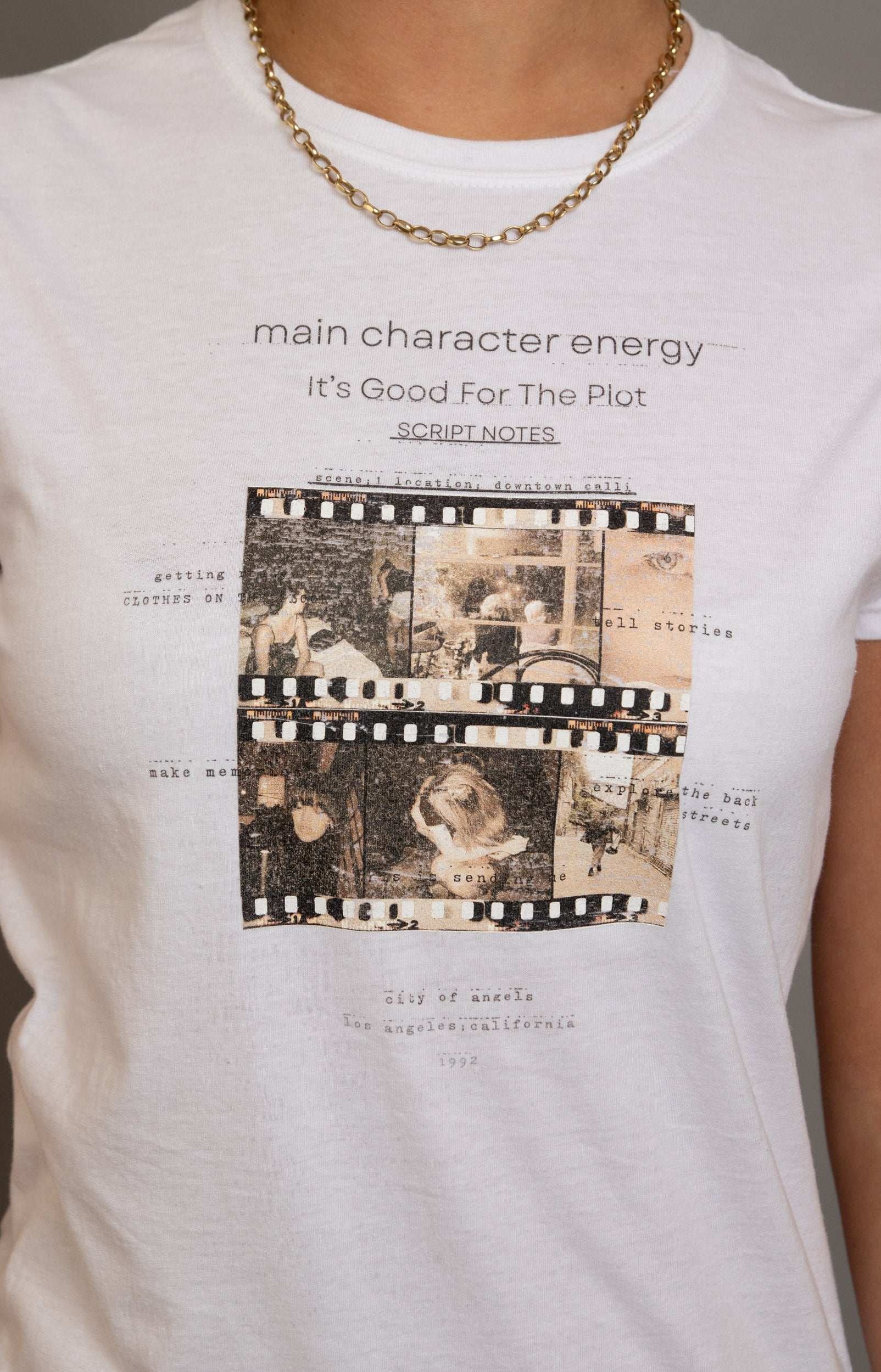 Daisy Street Main Character Energy Photo Negative Tee T-Shirts by Daisy Street as seen on celebrities
