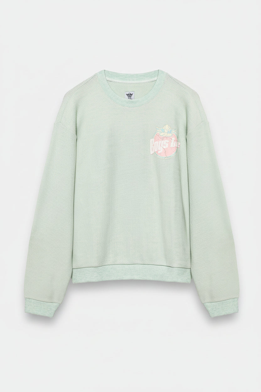 Shop Boys Lie Breakfast Beers Pastel Kara Crewneck Sweater Online
