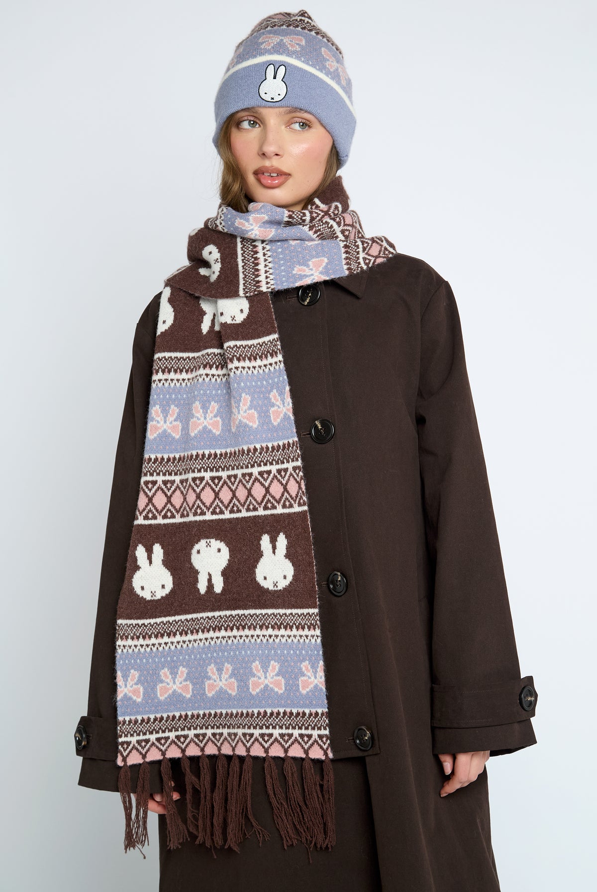 Daisy Street Miffy Intarsia Scarf