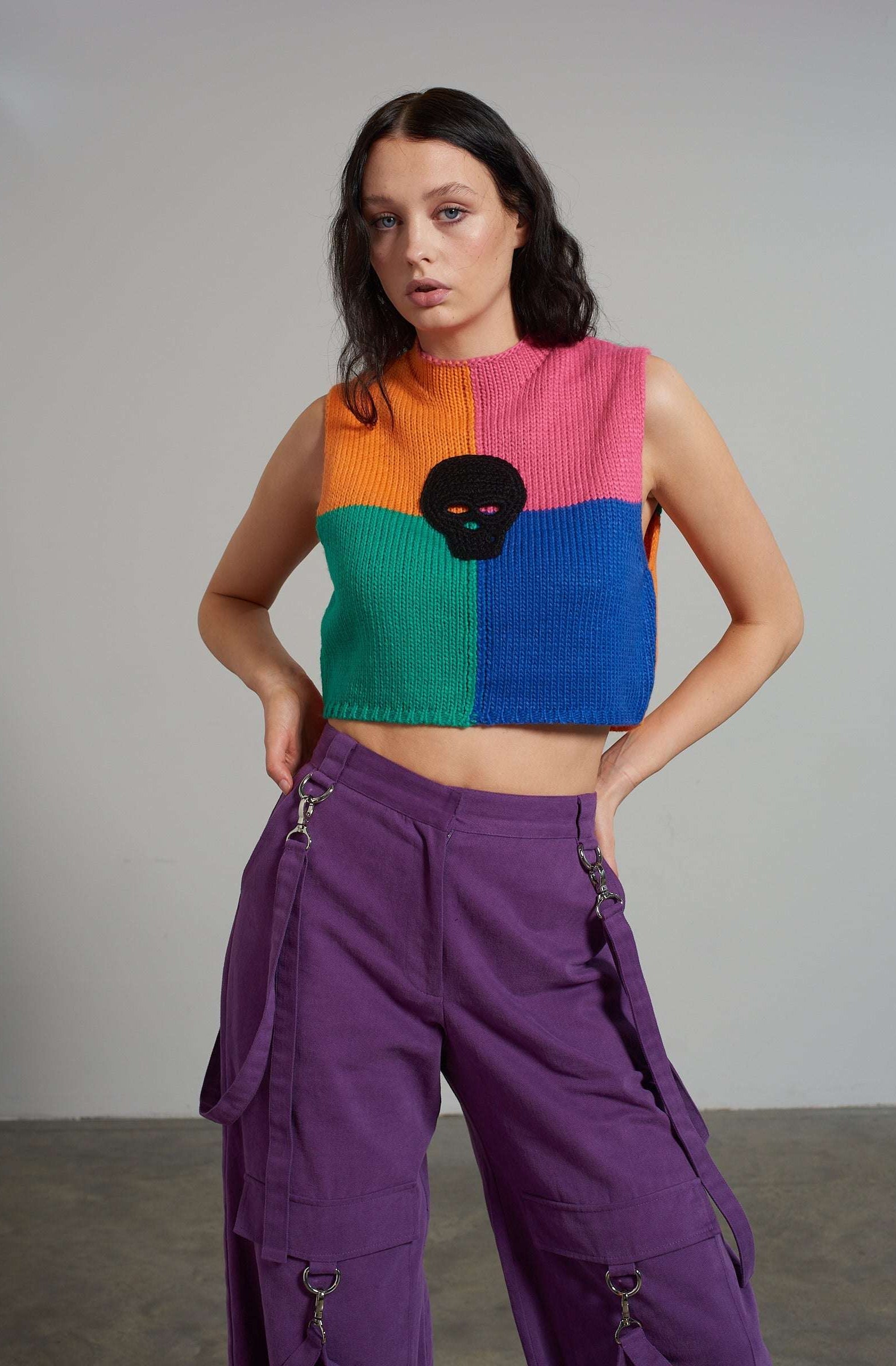 The Ragged Priest Destroy Knit Sleeveless Jumper Jumper by The Ragged Priest as seen on celebrities