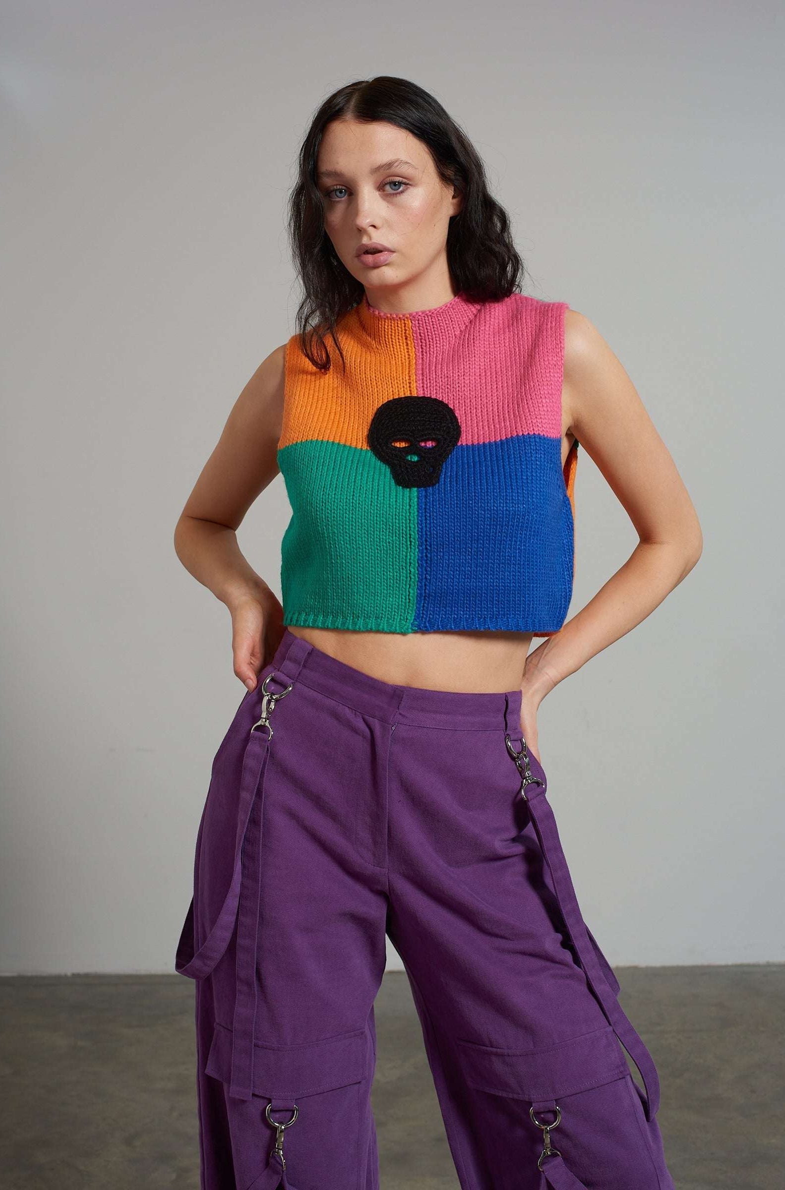 The Ragged Priest Destroy Knit Sleeveless Jumper Jumper by The Ragged Priest as seen on celebrities