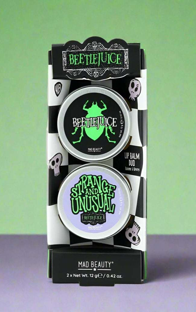 Warner Brothers Beetlejuice Lip Balm Duo Lip Balm by Mad Beauty as seen on celebrities