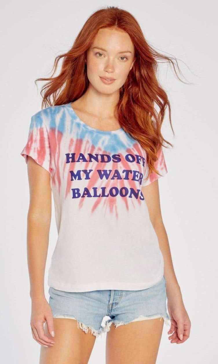 Shop Wildfox Wildfox Hands Off My Water Balloons No9 Tee T-Shirt for women – premium loungewear and festival fashion at Spoiled Brat