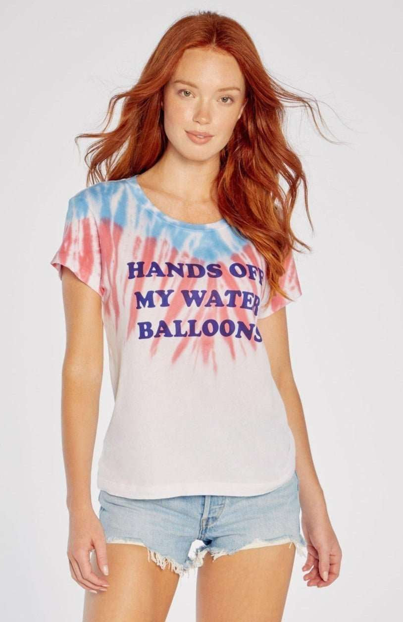 Shop Wildfox Wildfox Hands Off My Water Balloons No9 Tee T-Shirt for women – premium loungewear and festival fashion at Spoiled Brat