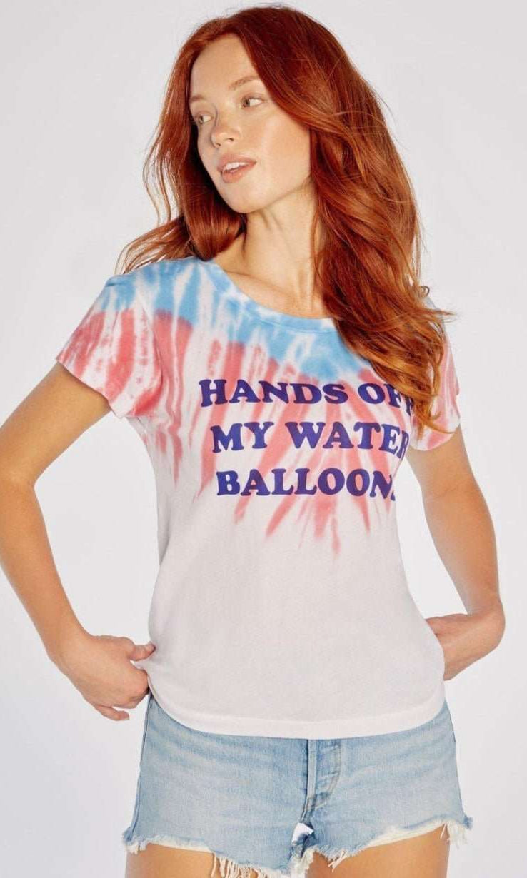 Shop Wildfox Wildfox Hands Off My Water Balloons No9 Tee T-Shirt for women – premium loungewear and festival fashion at Spoiled Brat