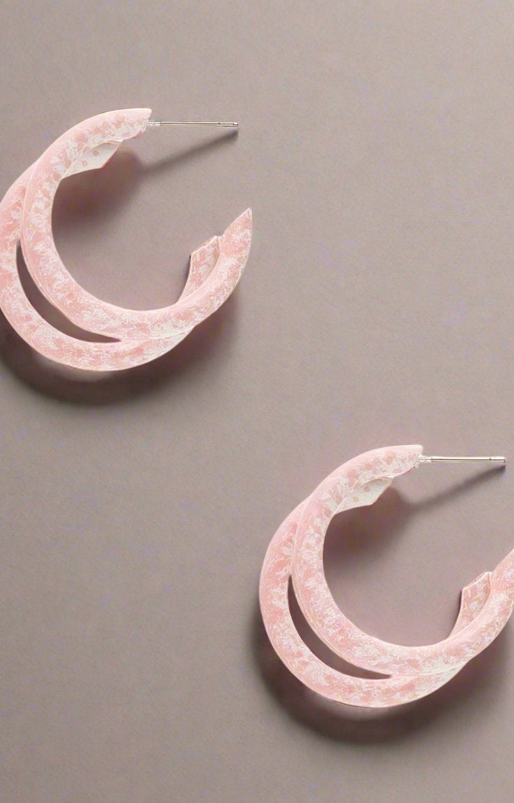 Sofia Richie x 8 Other Reasons Pink Speck Hoop Earrings Earrings by 8 Other Reasons as seen on celebrities