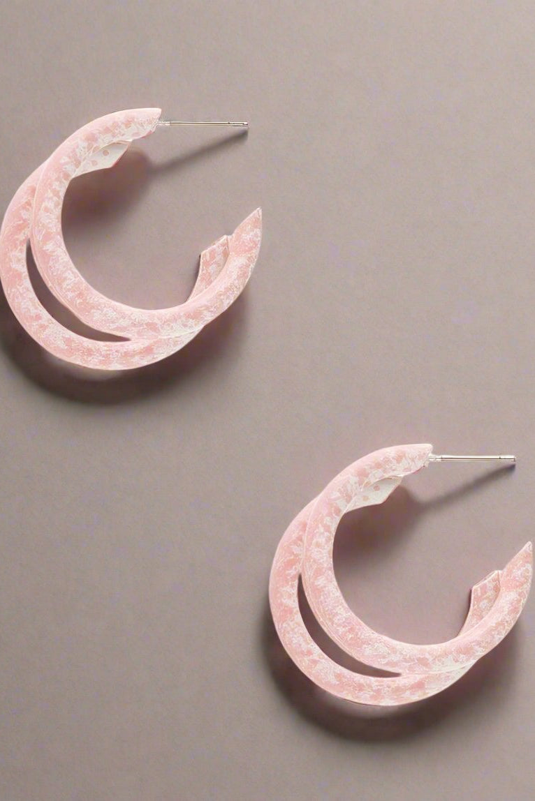 Sofia Richie x 8 Other Reasons Pink Speck Hoop Earrings Earrings by 8 Other Reasons as seen on celebrities