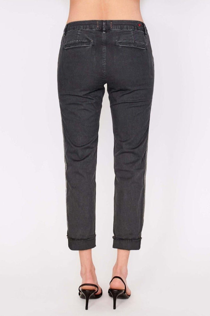 Sundry Star Glitter Stripe Roll Up Chino Trousers Trousers by Sundry as seen on celebrities