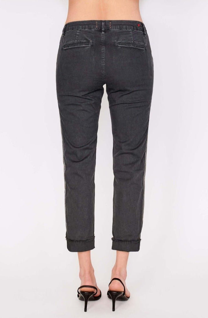 Sundry Star Glitter Stripe Roll Up Chino Trousers Trousers by Sundry as seen on celebrities