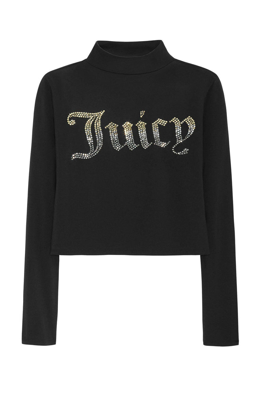 Shop Juicy Couture Juicy Couture 25th Anniversary Mock Neck Tee Long Sleeved Top for women – premium loungewear and festival fashion at Spoiled Brat