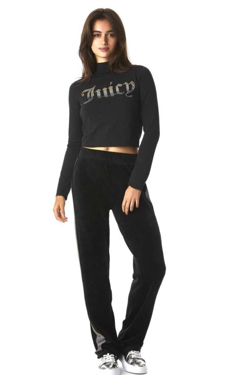 Shop Juicy Couture Juicy Couture 25th Anniversary Mock Neck Tee Long Sleeved Top for women – premium loungewear and festival fashion at Spoiled Brat
