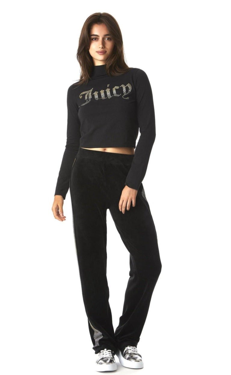 Shop Juicy Couture Juicy Couture 25th Anniversary Mock Neck Tee Long Sleeved Top for women – premium loungewear and festival fashion at Spoiled Brat