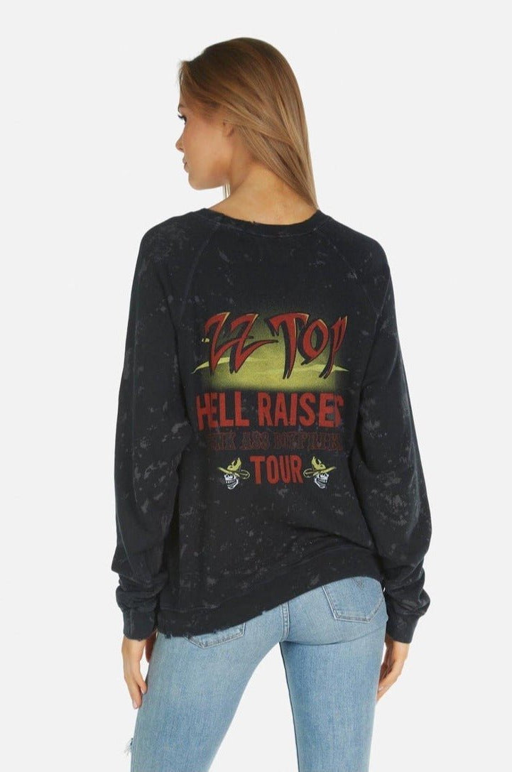 Shop Lauren Moshi Lauren Moshi Anela ZZ Top Band Sweater Sweater for women – premium loungewear and festival fashion at Spoiled Brat