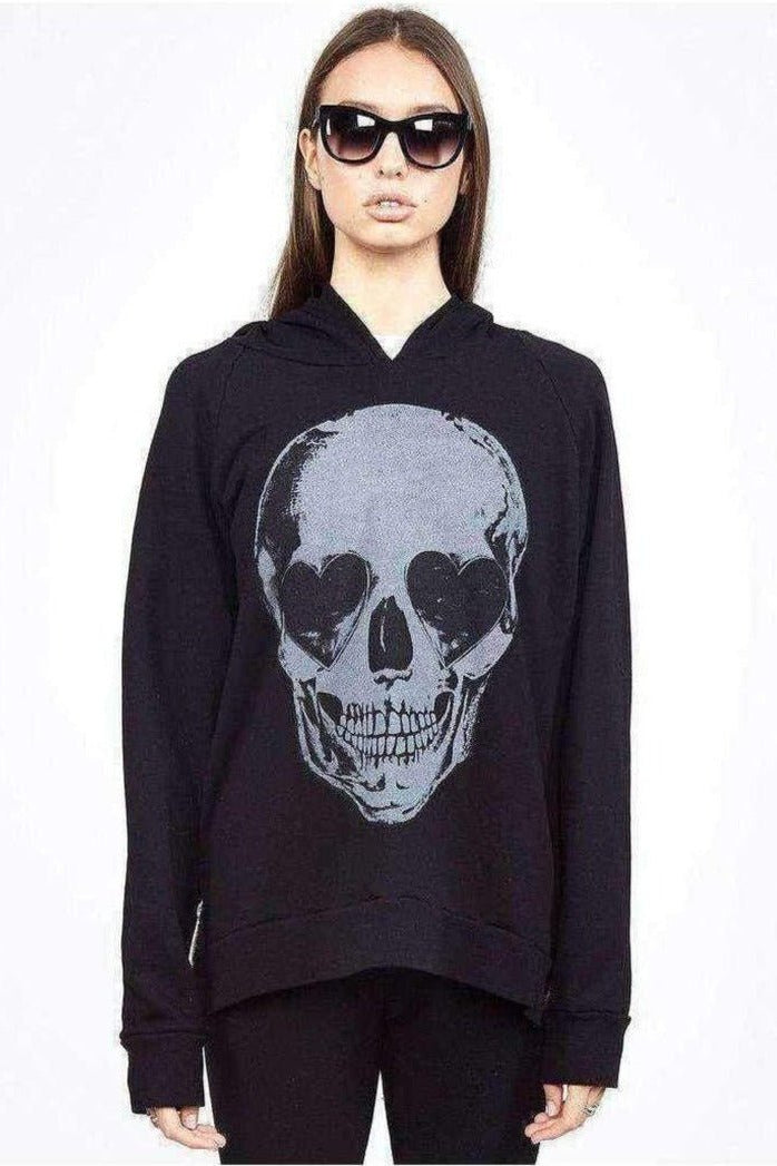 Shop Lauren Moshi Lauren Moshi Corbin Heart Eye Skull Pullover Pullover for women – premium loungewear and festival fashion at Spoiled Brat