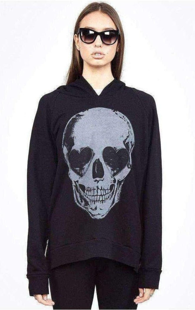 Shop Lauren Moshi Lauren Moshi Corbin Heart Eye Skull Pullover Pullover for women – premium loungewear and festival fashion at Spoiled Brat