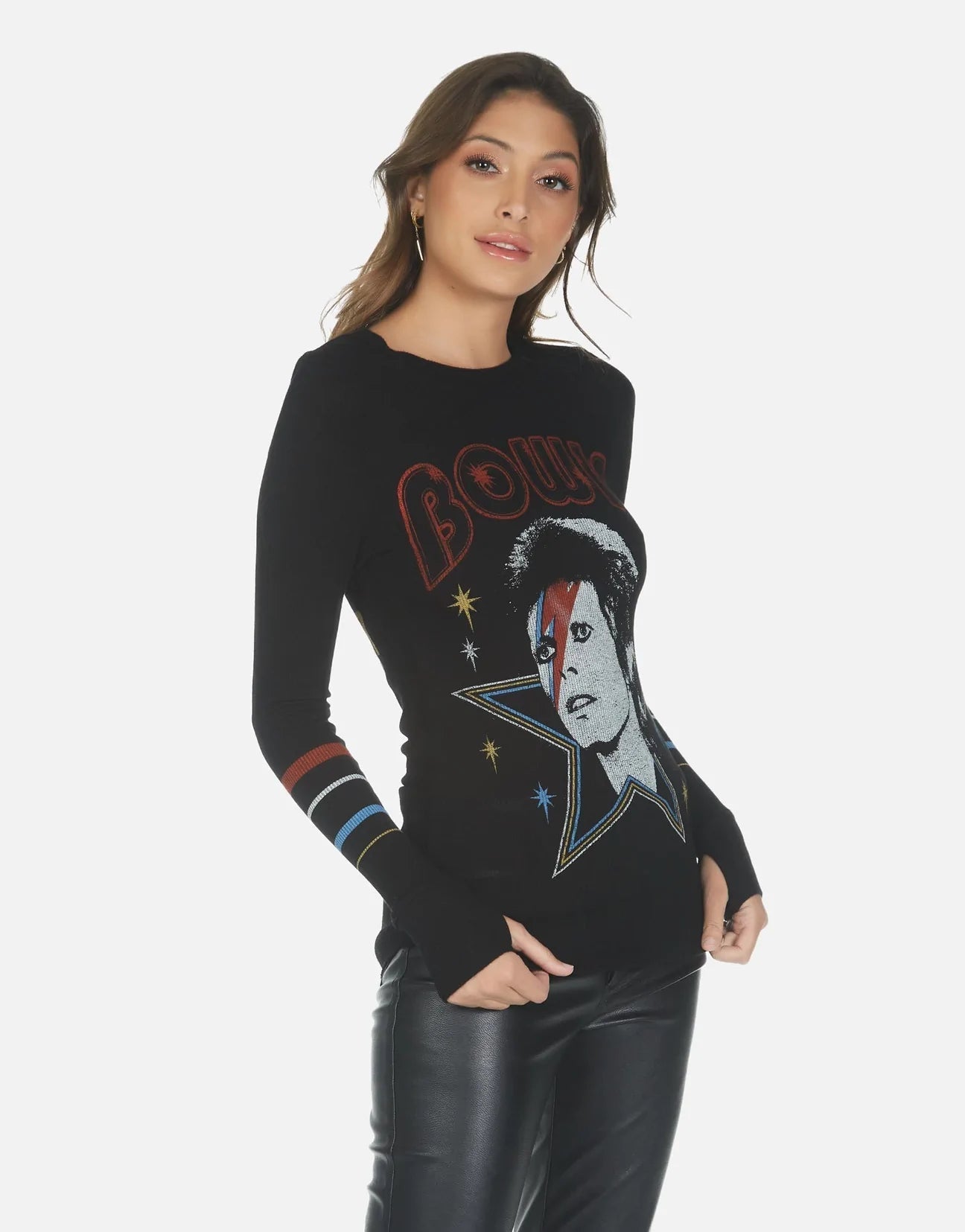 Shop Lauren Moshi Lauren Moshi McKinley Bowie 1973 Tour Top Long Sleeved Top for women – premium loungewear and festival fashion at Spoiled Brat