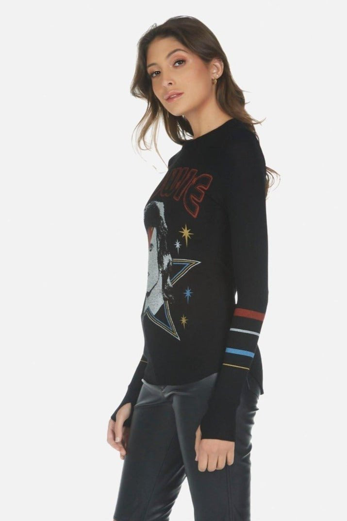 Shop Lauren Moshi Lauren Moshi McKinley Bowie 1973 Tour Top Long Sleeved Top for women – premium loungewear and festival fashion at Spoiled Brat