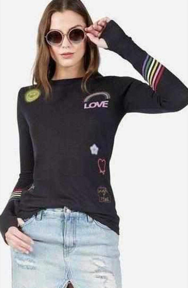 Shop Lauren Moshi Lauren Moshi Mckinley Neon Signs Thermal Top Long Sleeved Top for women – premium loungewear and festival fashion at Spoiled Brat