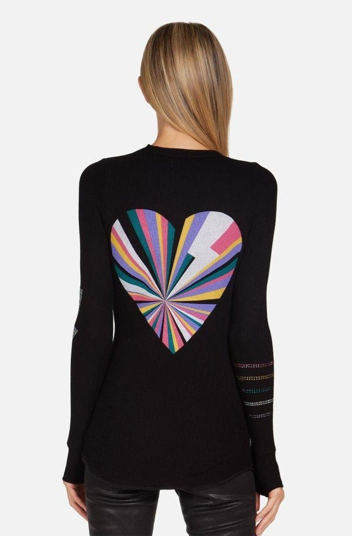 Shop Lauren Moshi Lauren Moshi McKinley Rays of Love Thermal Top Long Sleeved Top for women – premium loungewear and festival fashion at Spoiled Brat