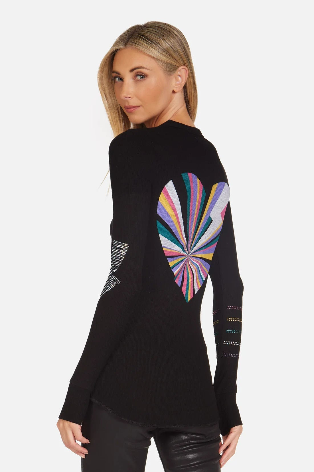 Shop Lauren Moshi Lauren Moshi McKinley Rays of Love Thermal Top Long Sleeved Top for women – premium loungewear and festival fashion at Spoiled Brat