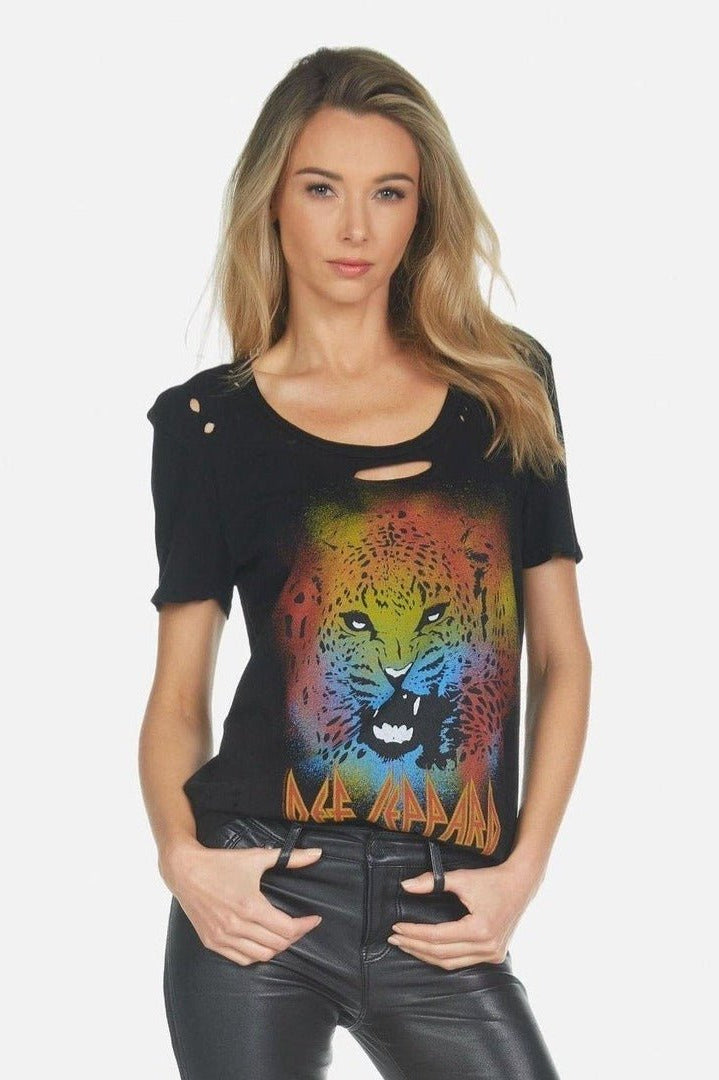 Shop Lauren Moshi Lauren Moshi Myra Def Leppard Leopard T-Shirt T-Shirt for women – premium loungewear and festival fashion at Spoiled Brat