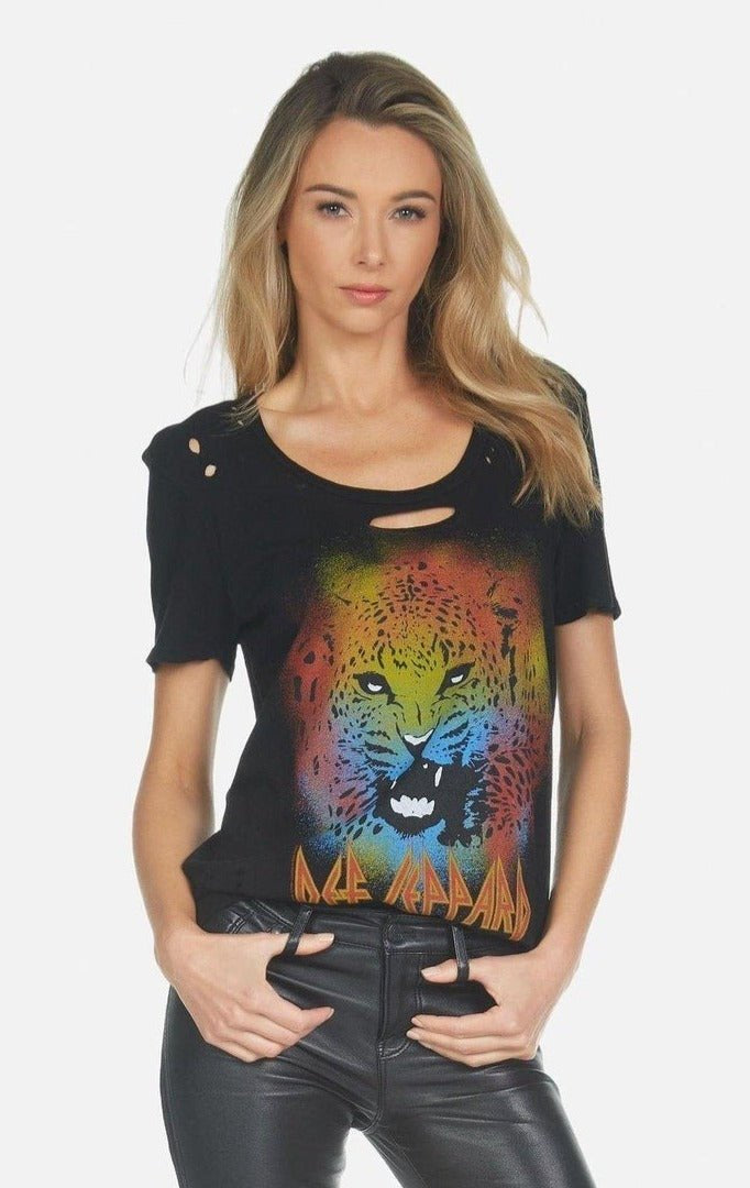 Shop Lauren Moshi Lauren Moshi Myra Def Leppard Leopard T-Shirt T-Shirt for women – premium loungewear and festival fashion at Spoiled Brat