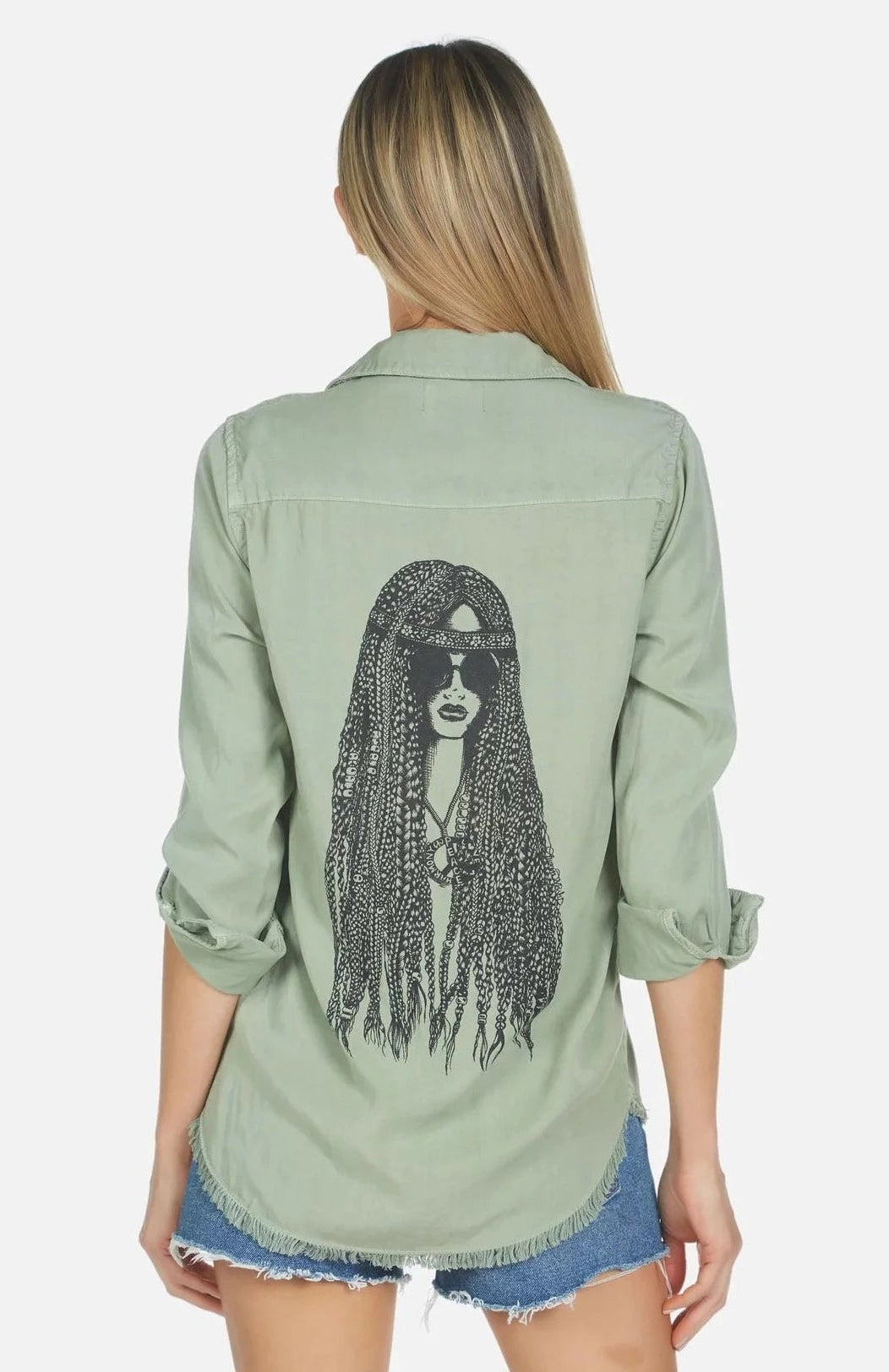 Shop Lauren Moshi Lauren Moshi Sloane Sloane Hippie Girl Denim Shirt Denim Shirt for women – premium loungewear and festival fashion at Spoiled Brat