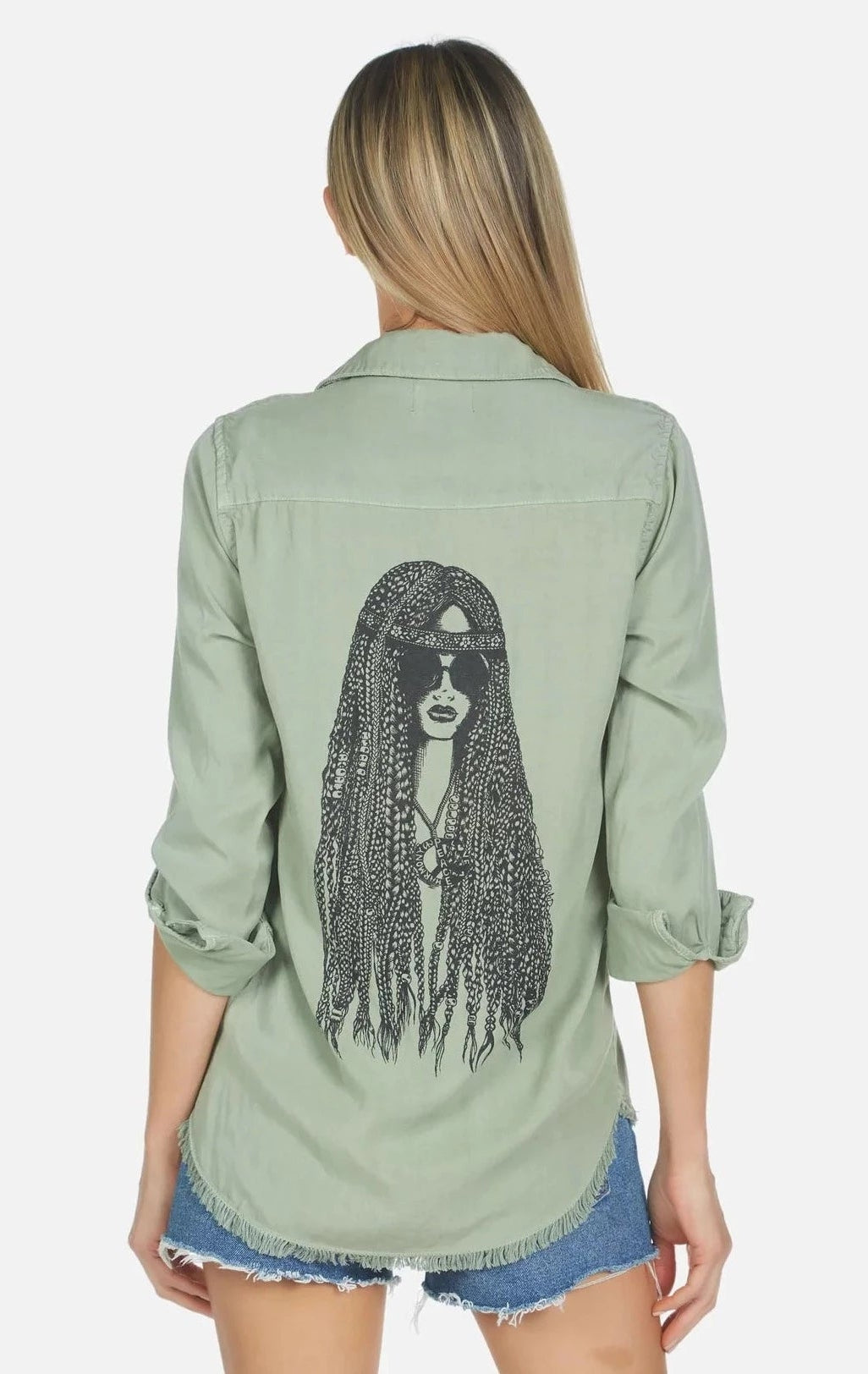 Shop Lauren Moshi Lauren Moshi Sloane Sloane Hippie Girl Denim Shirt Denim Shirt for women – premium loungewear and festival fashion at Spoiled Brat