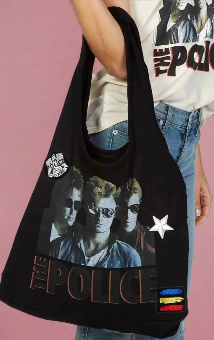 Shop Lauren Moshi Lauren Moshi Taylor The Police Band Tote Bag Tote Bag for women – premium loungewear and festival fashion at Spoiled Brat