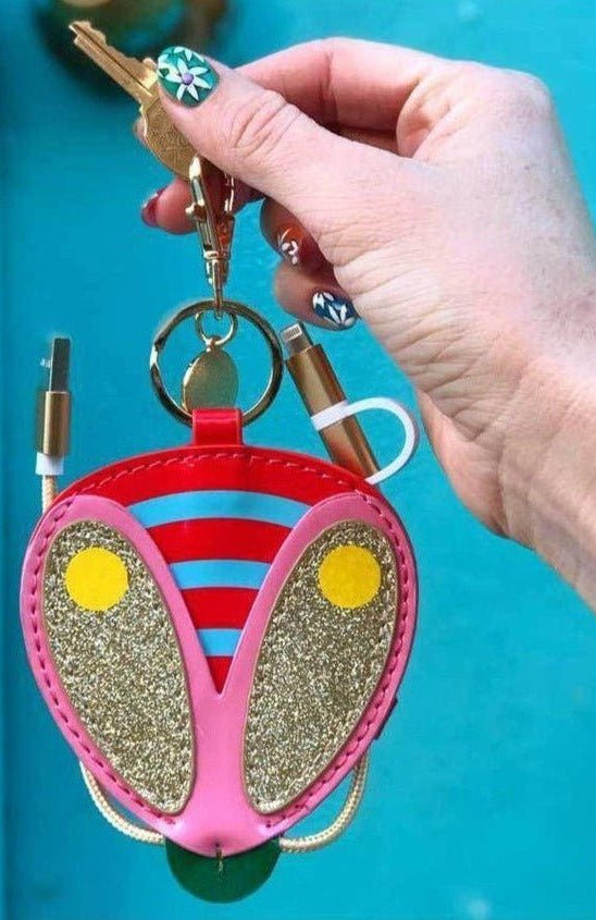Shop Packed Party Packed Party Buzz Buzz Charging Cord Keyring Portable Charger for women – premium loungewear and festival fashion at Spoiled Brat