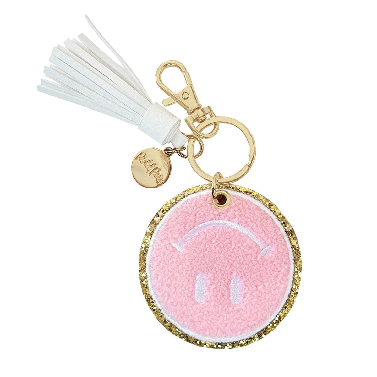 Packed Party Keep Cozy Smiley Keychain by Packed Party – Keyring – Pink | Spoiled Brat UK