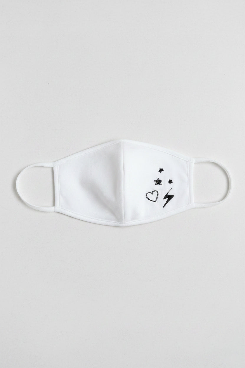 Shop PJ Salvage PJ Salvage Ivory Face Mask with Stars & Hearts Face Mask for women – premium loungewear and festival fashion at Spoiled Brat