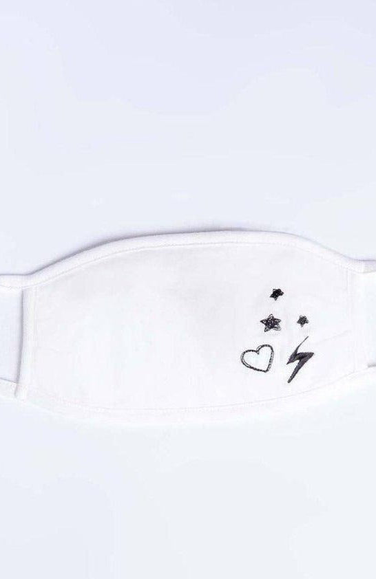 Shop PJ Salvage PJ Salvage Ivory Face Mask with Stars & Hearts Face Mask for women – premium loungewear and festival fashion at Spoiled Brat