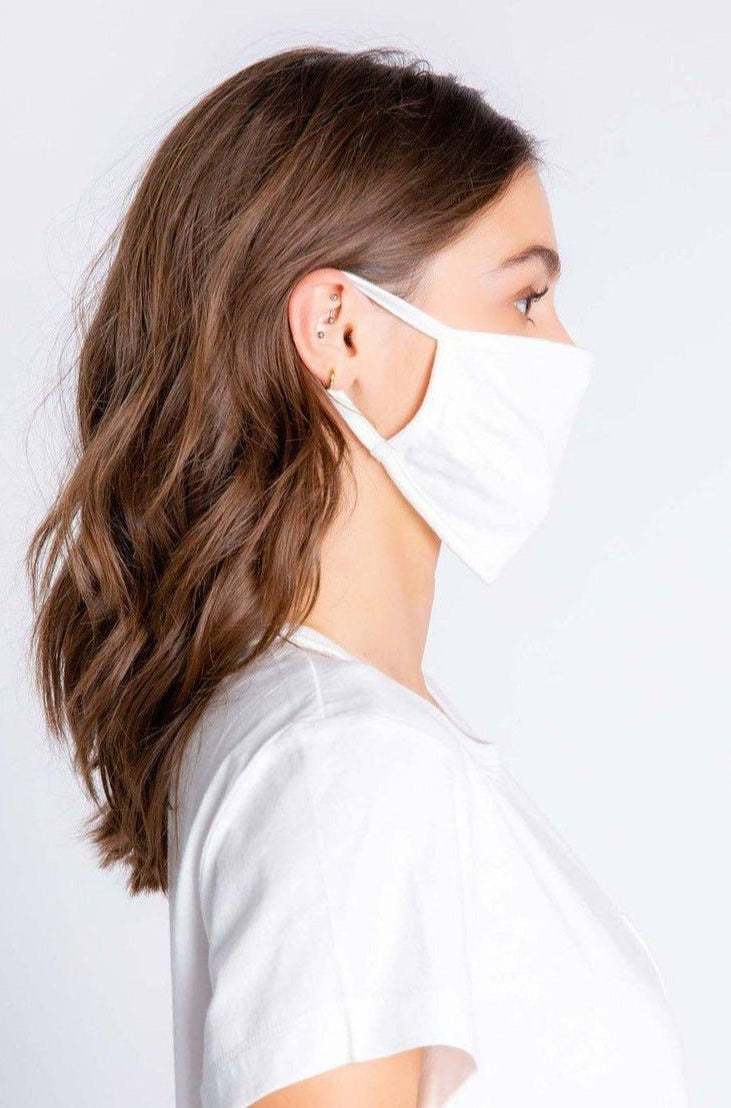 Shop PJ Salvage PJ Salvage Ivory Face Mask with Stars & Hearts Face Mask for women – premium loungewear and festival fashion at Spoiled Brat