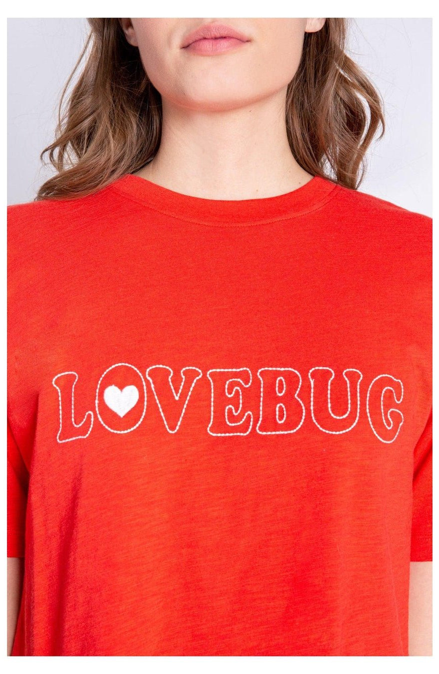 Shop PJ Salvage PJ Salvage Lovebug Red Cotton T-Shirt Pyjamas for women – premium loungewear and festival fashion at Spoiled Brat