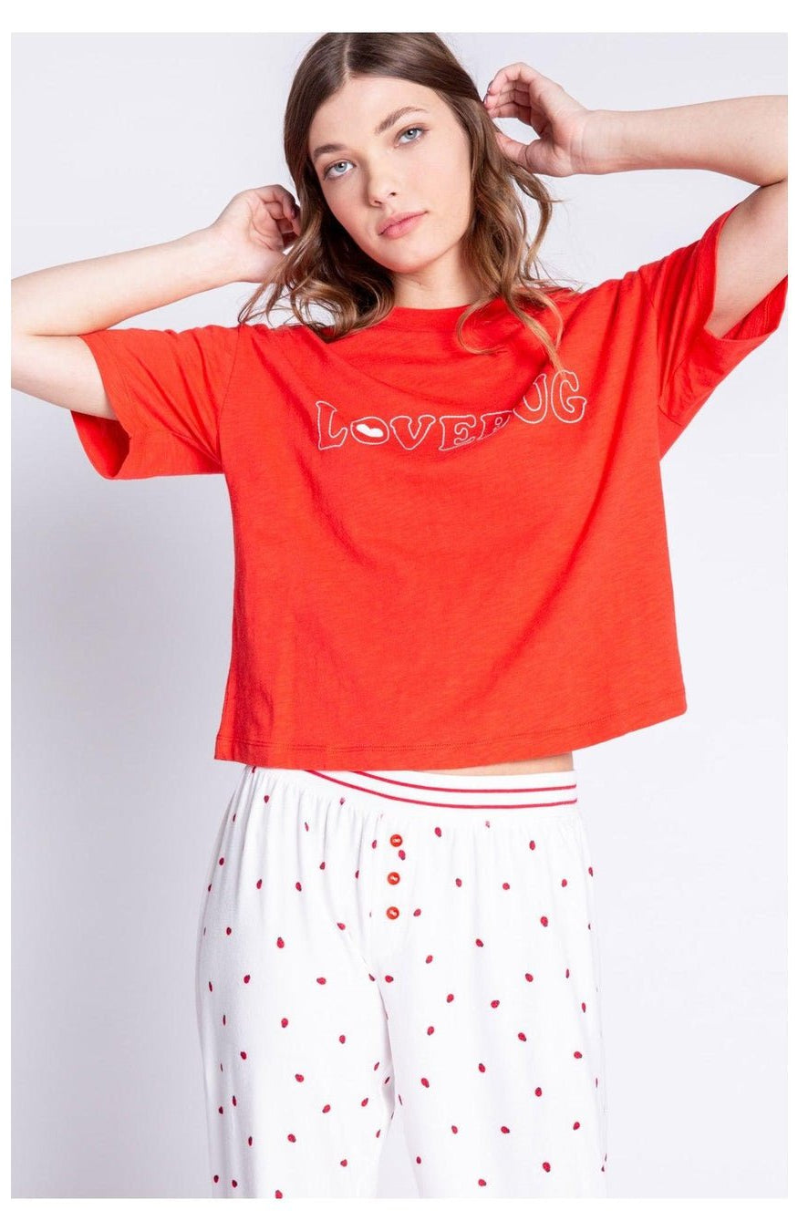 Shop PJ Salvage PJ Salvage Lovebug Red Cotton T-Shirt Pyjamas for women – premium loungewear and festival fashion at Spoiled Brat
