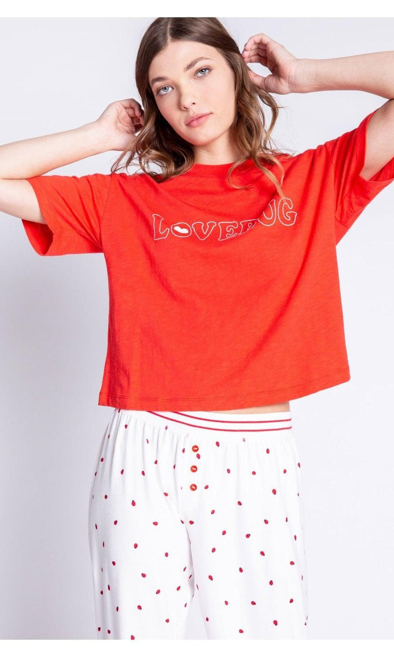 Shop PJ Salvage PJ Salvage Lovebug Red Cotton T-Shirt Pyjamas for women – premium loungewear and festival fashion at Spoiled Brat