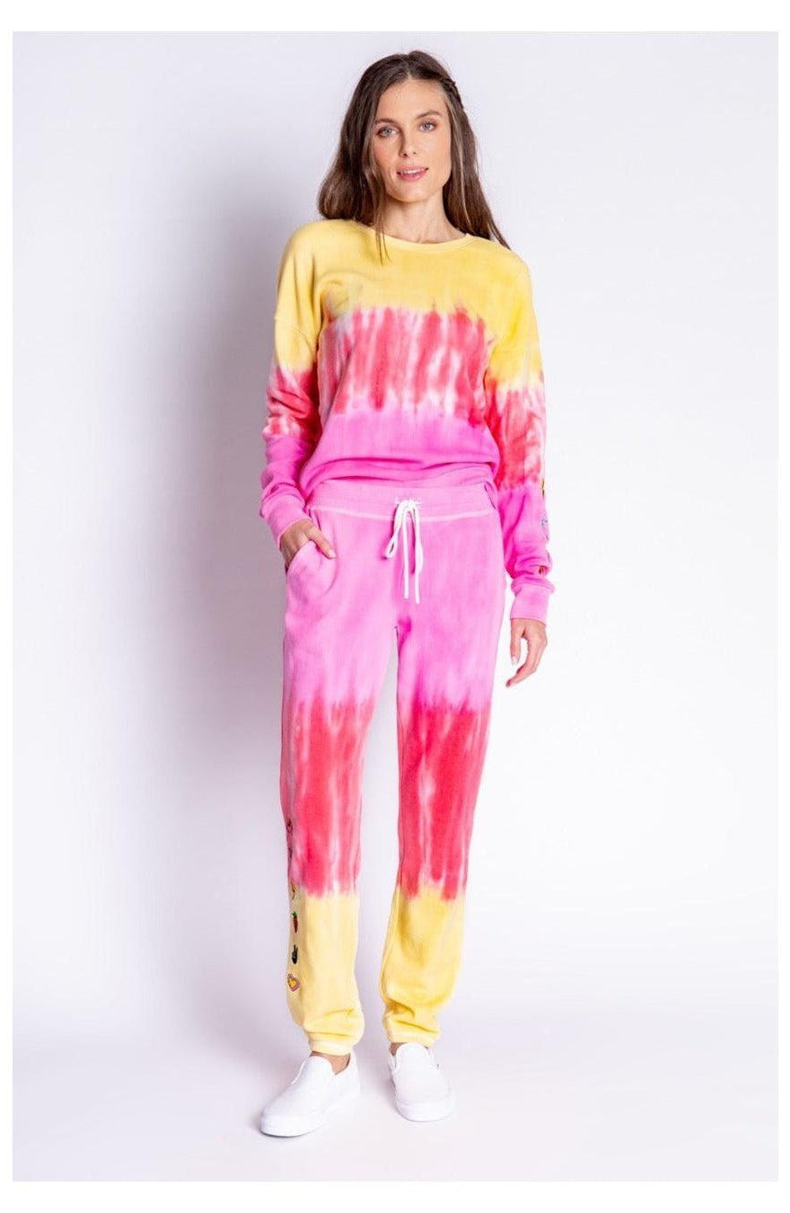 Shop PJ Salvage PJ Salvage One Love Ombre Tie Dye Crew Neck Long Sleeve Sweater Sweater for women – premium loungewear and festival fashion at Spoiled Brat