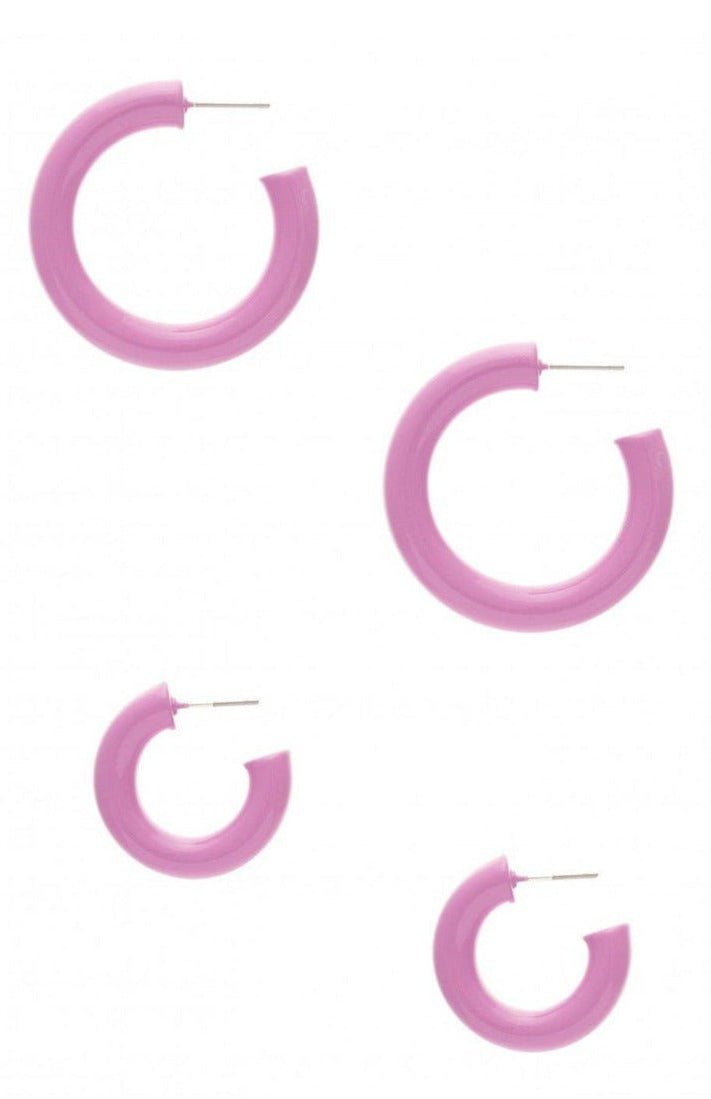 Sofia Richie x 8 Other Reasons Pink Hoop Earrings Earrings by 8 Other Reasons as seen on celebrities